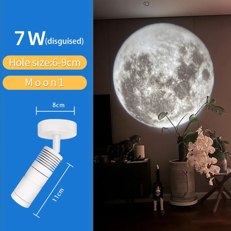 lampe projection lune moderne éclairage blanc gris éclairage intérieur plafonnier led opacité chambre salon