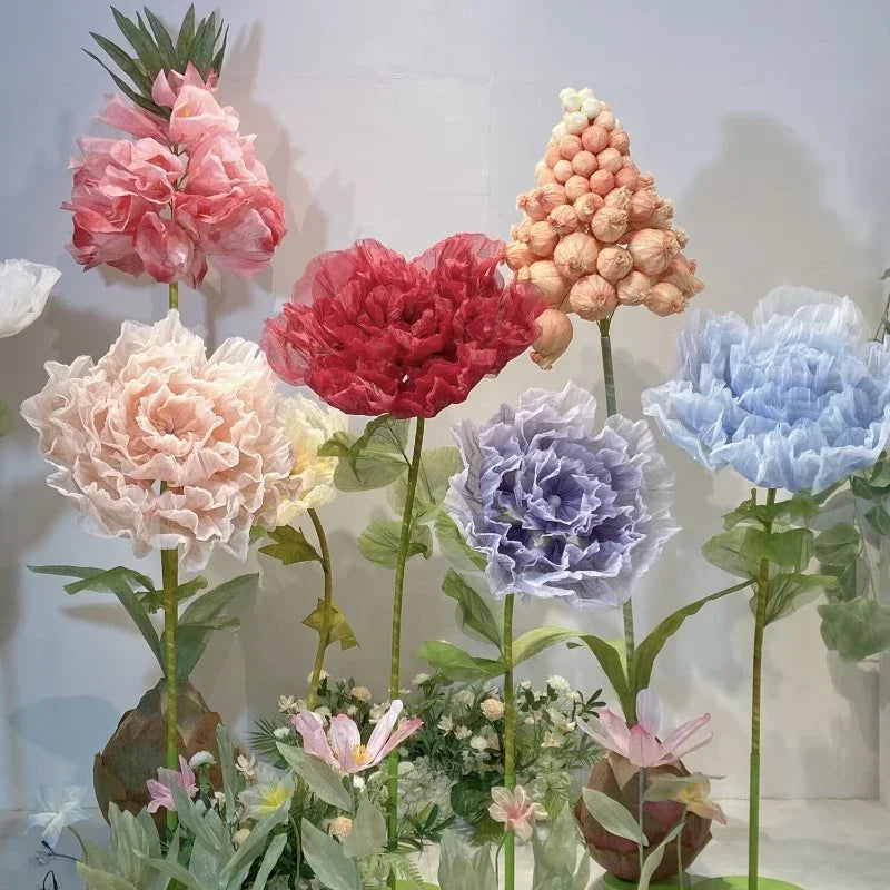 décoration intérieure fleurs artificielles rose rouge bleu violet transparentes modernes