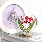 cadre photo coeur résine transparent fleurs séchées moderne décoration maison paillettes adhésif