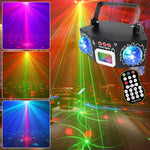 projecteur laser fête noir disco dj télécommande moderne ludique son activé rotation patterns bar