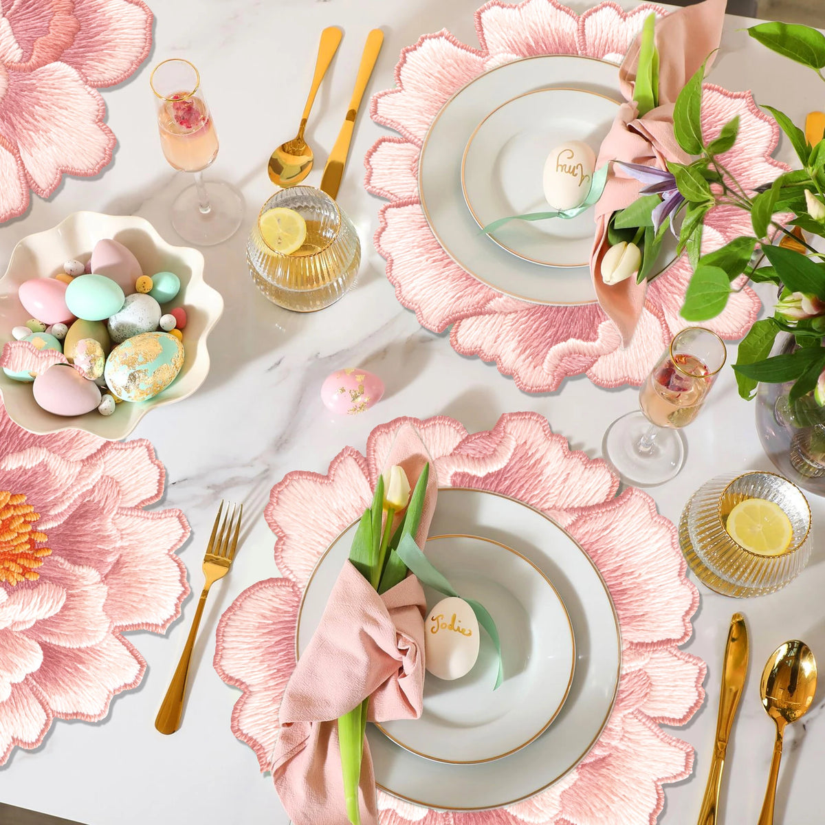 serviettes table jetables fleurs roses anniversaire mariage décoration festive respectueux environnement set 10 pièces