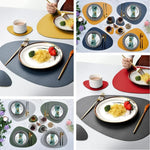 tapis table modernes jaune bleu marine imperméables résistants chaleur essuyables doubles faces set