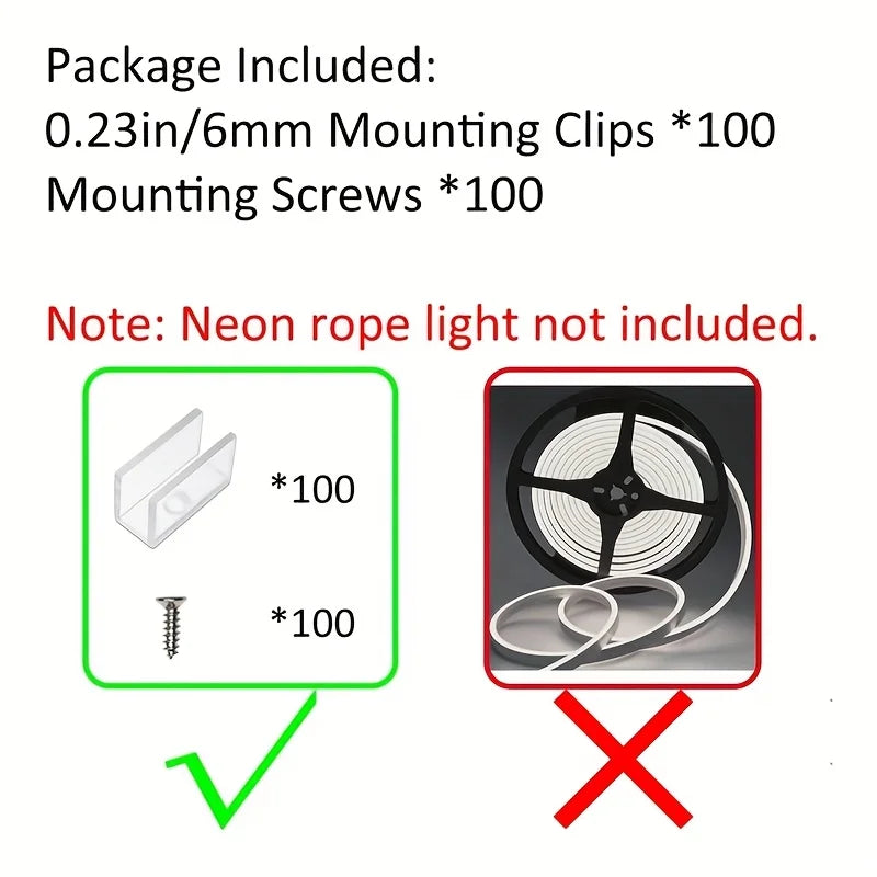 clips fixation ruban led transparent moderne 8x16mm 6x12mm vis pack 100pcs
