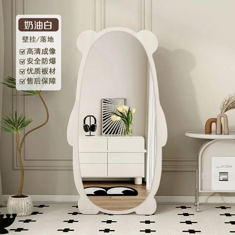 miroir mural moderne panda bois finition noir brun chambre coucher