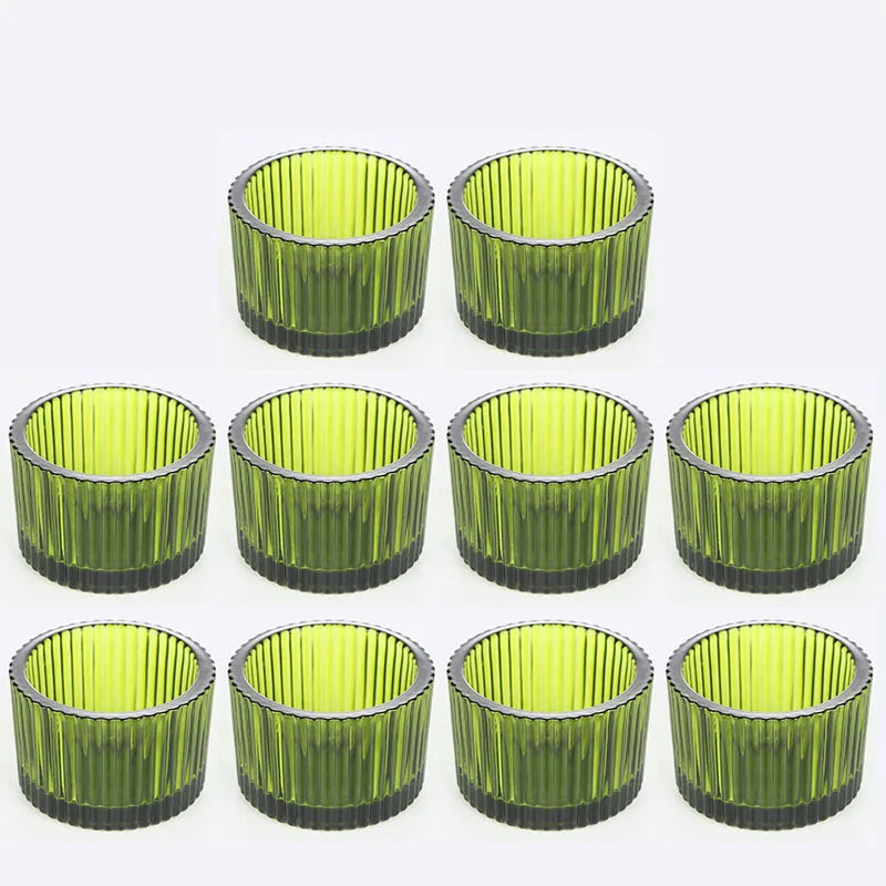 bougeoirs rose rayées modernes support bougie décoration table mariage tealights pack 10