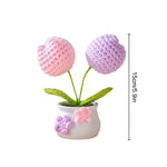 décoration maison tricotée bouquet fleurs artificielles anniversaire baby shower tricolore creative artisanal