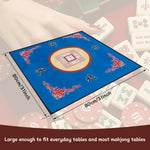 tapis table jeu société rouge bleu vert motifs floraux caractères chinois classique imperméable polyester