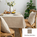 nappe réutilisable lin beige scandinave minimaliste rustique coussins chaises assiettes citrons bougies