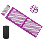 tapis massage acupression violet points blancs relief moderne relaxation dos pieds tête