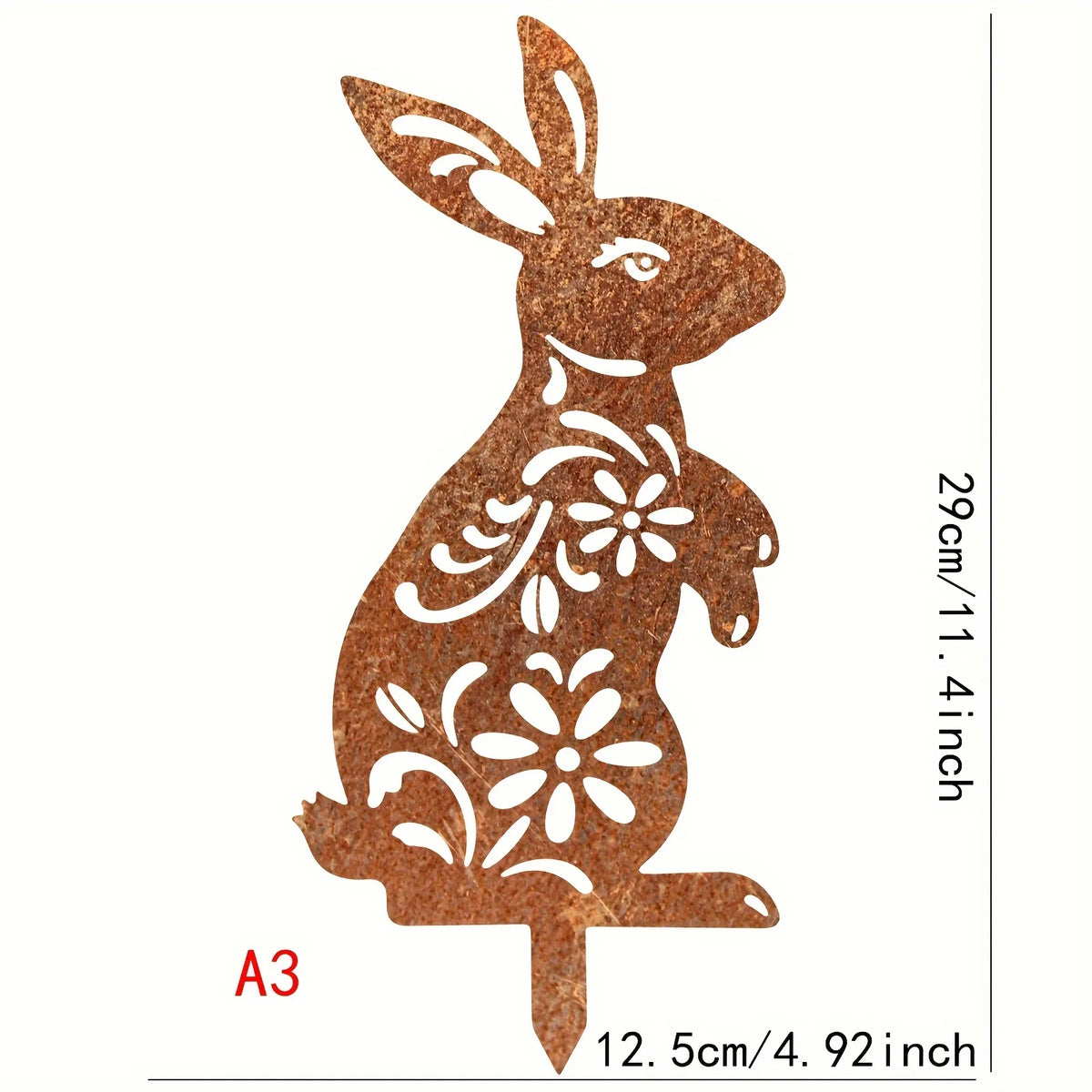 figurine sorcier artisanal fleurs oiseaux motif floral décoration extérieure jardin murale ornement métal orange