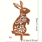 figurine sorcier artisanal fleurs oiseaux motif floral décoration extérieure jardin murale ornement métal orange