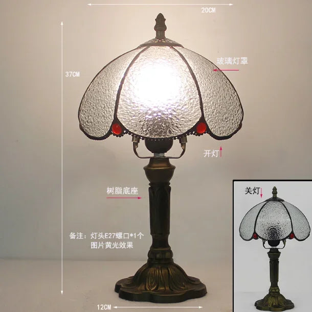 lampe table tiffany multicolore mosaïque verre floral géométrique art nouveau