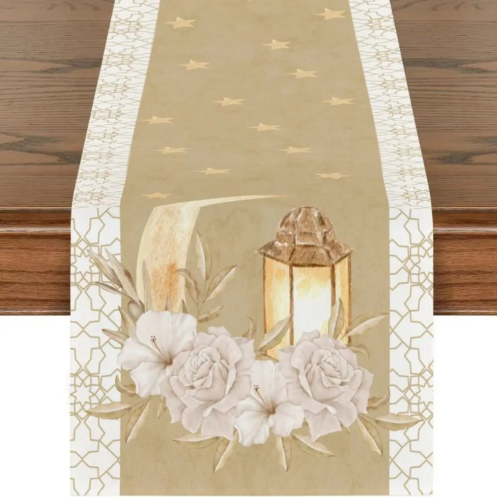 table table islamique motifs fleurs orientaux decor mariage fete Ramadan Aïd Moubarak