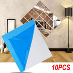 miroir autocollant moderne bleu blanc 15cm 15cm sticker décoration intérieure decoration stickers