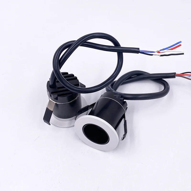 Spot LED 3W RGBW 12V IP65 Chrome Poli Câble Fils Noir Blanc Moderne