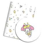 tissu polyester coton motifs dessins animés hello kitty my melody cinnamoroll protège cahiers enfants