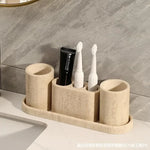 porte savon moderne porte brosse dents pierre naturelle ensemble salle bain porte gobelet minimaliste