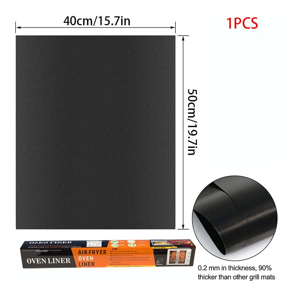 tapis cuisson antiadhésif réutilisable résistant chaleur fond four noir moderne silicone