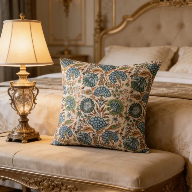 housses coussin décoratif motif floral stylisé bohème tropical imperméable polyester 45x45cm voiture maison commercial