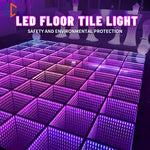 sol led danse noir multicolore grille carrés moderne câbles alimentation disco party