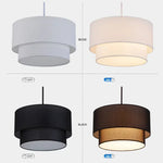 Suspension lumineuse moderne toile lin beige noir rose passe cable 40cm 50cm 60cm