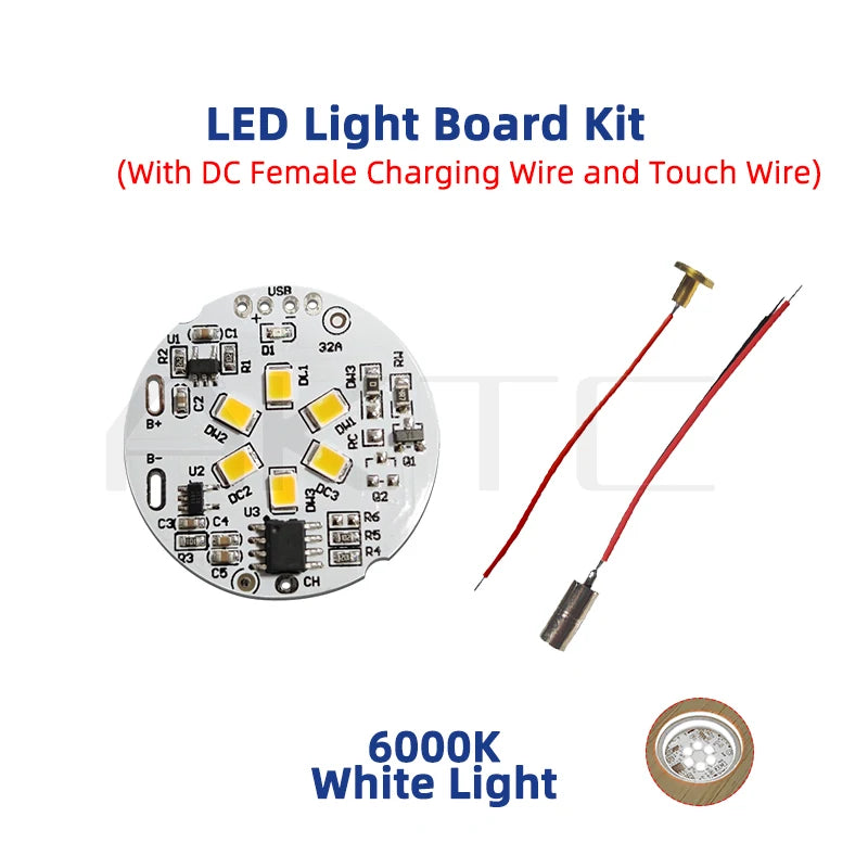 plaque led nuit blanc circulaire rechargeable controle tactile 3000k 6000k cct
