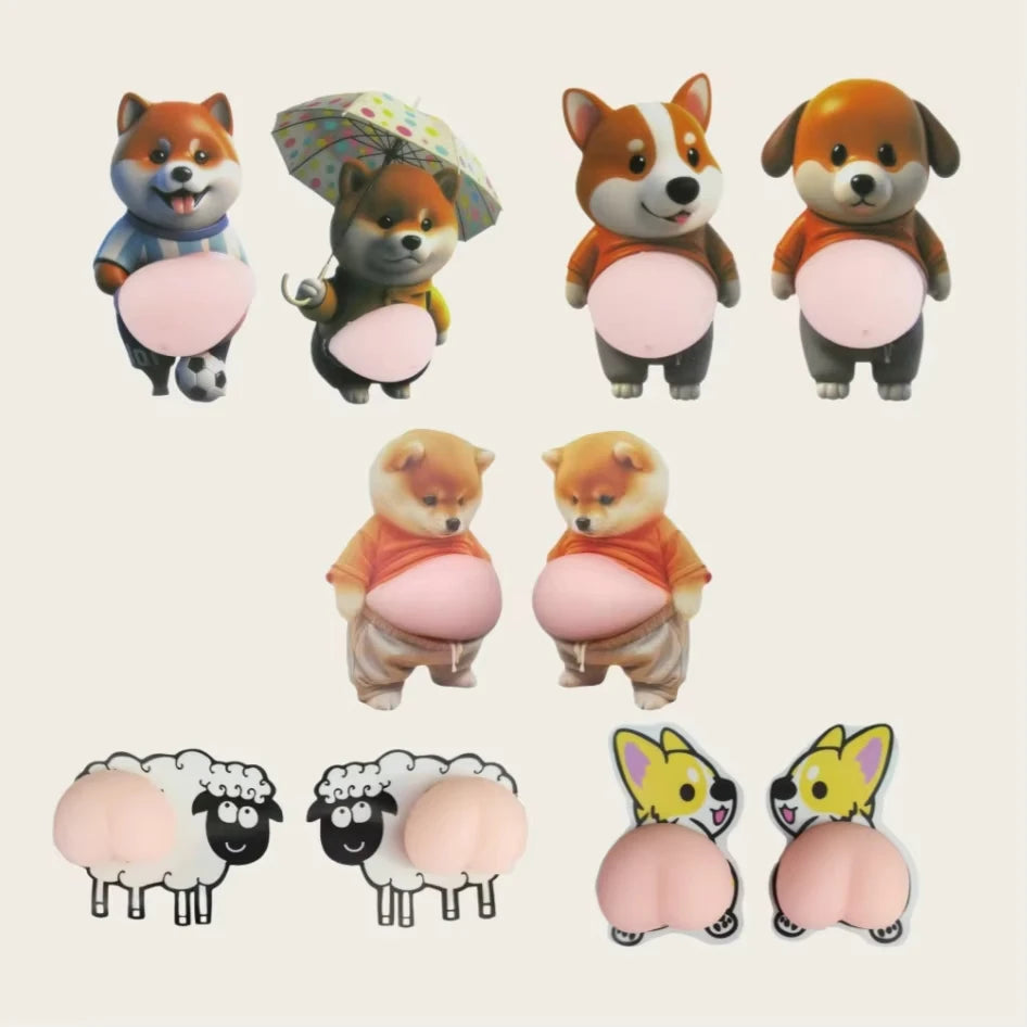 aimant réfrigérateur cartoon chien mignon tshirt orange pantalon gris ornement décoration enfant cadeau anniversaire