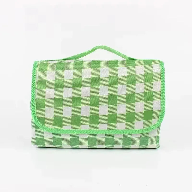 serviette pique nique jaune carreaux moderne portable velcro sac rangement