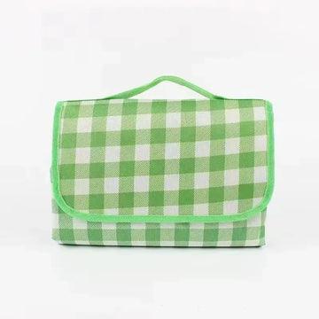 serviette pique nique jaune carreaux moderne portable velcro sac rangement