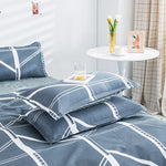 taies d'oreiller rectangulaires motif géométrique carreaux gris moderne 100% polyester 48x74cm enveloppe double inclusion