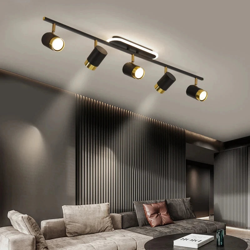 lustre led moderne spots encastrables salon chambre salon noir blanc doré contemporain