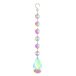 pendentif moderne multicolore facettes brillantes transparents anneaux métalliques chaîne élégants