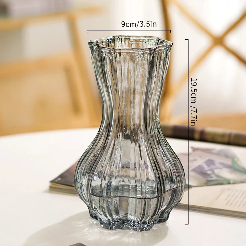 vases verre transparent diamant rose bleu gris vert moderne