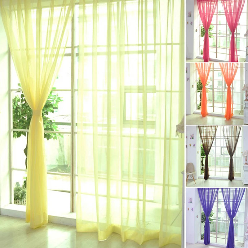 rideaux voilage couleurs variées franges verticales moderne tissu fluide translucent