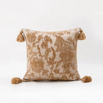 coussin patchwork fleur bohème chic blanc orange pompons adhésif 30x70cm 45x45cm polyester coton lavable