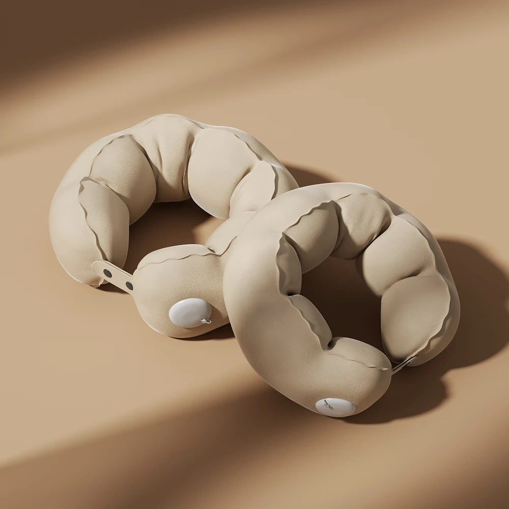 coussin voyage confortable ergonomique beige clair doux souple voyage adulte unisexe fixe large size
