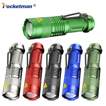 torche led étanche modes lumiere intense résistante chocs vert rouge noir bleu