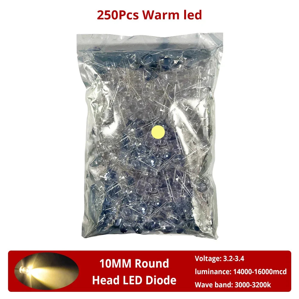Diodes led bleu vert rouge jaune blanc rose violet orange 10mm ultra lumineuses modernes