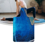 matelas yoga bleu rose floral non glissant pliable exercices fitness minimaliste