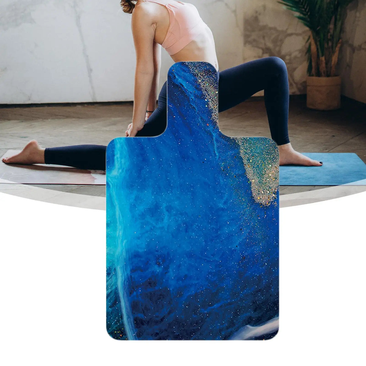 matelas yoga bleu rose floral non glissant pliable exercices fitness minimaliste