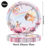 assiettes dessert fées arc ciel serviettes tasses papier nappe fête thème féerique