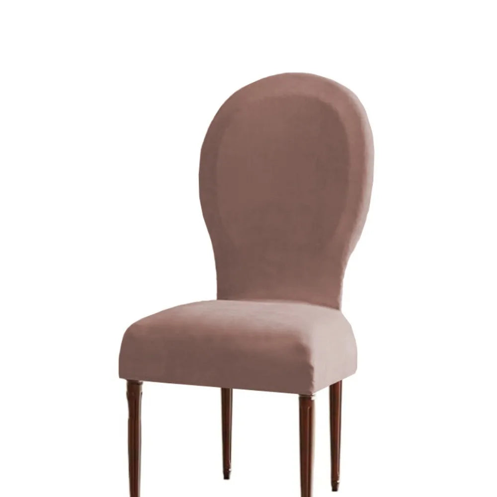 Housse chaise velours couleurs unies moderne adhésif protection siège polyester coton gris marron vert