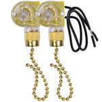 interrupteur chaîne ventilateur jaune argenté doré plastique métal utilitaire deux chaînes câbles électriques