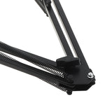 support articulé microphone lampe métal noir industriel fixations vis utilitaire