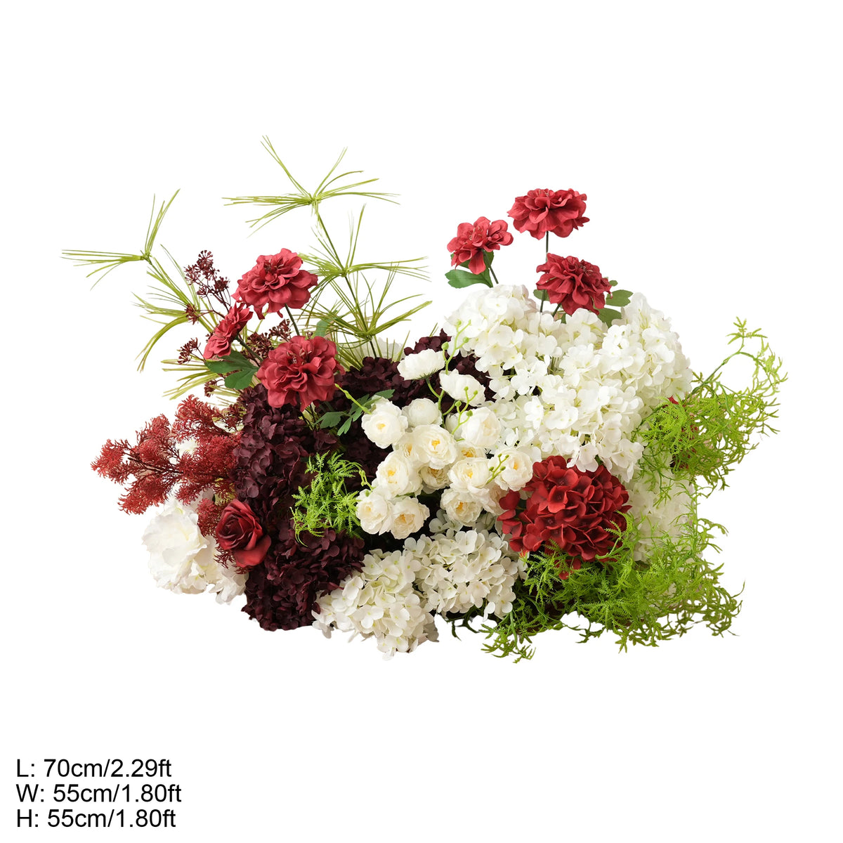 bouquet fleurs artificielles rouge blanc vert extérieur intérieur décoration maison événement mariage anniversaire partys