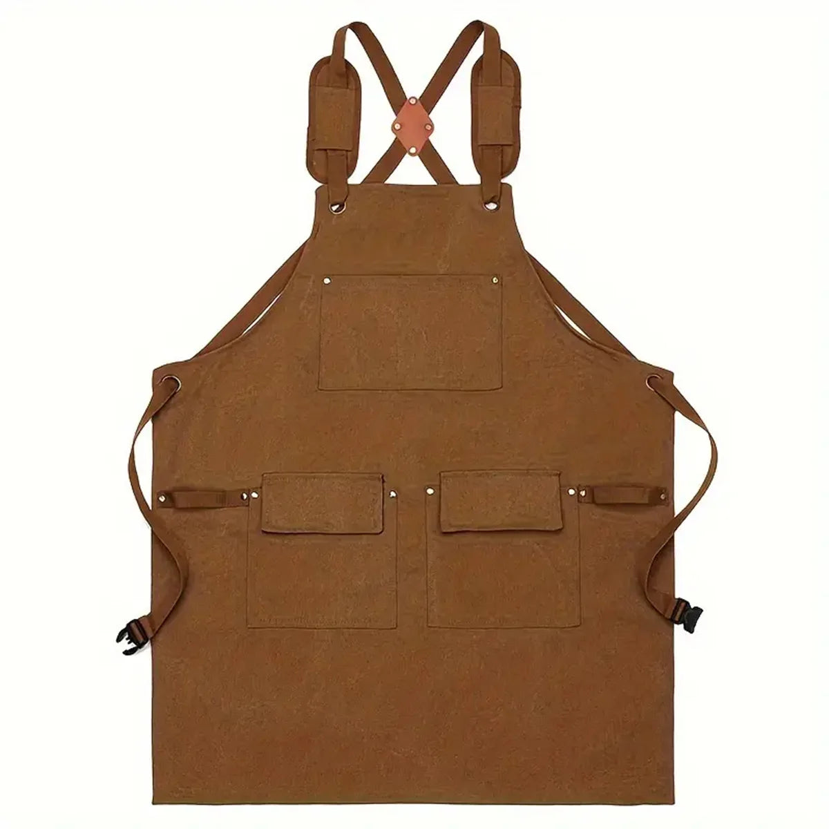 tablier travail toile marron clair poches outils ceinture réglable imperméable durable