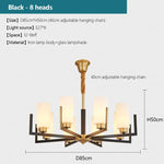 Suspension lumineuse or noir verres opalescents contemporains fer assemblage semi encastré led
