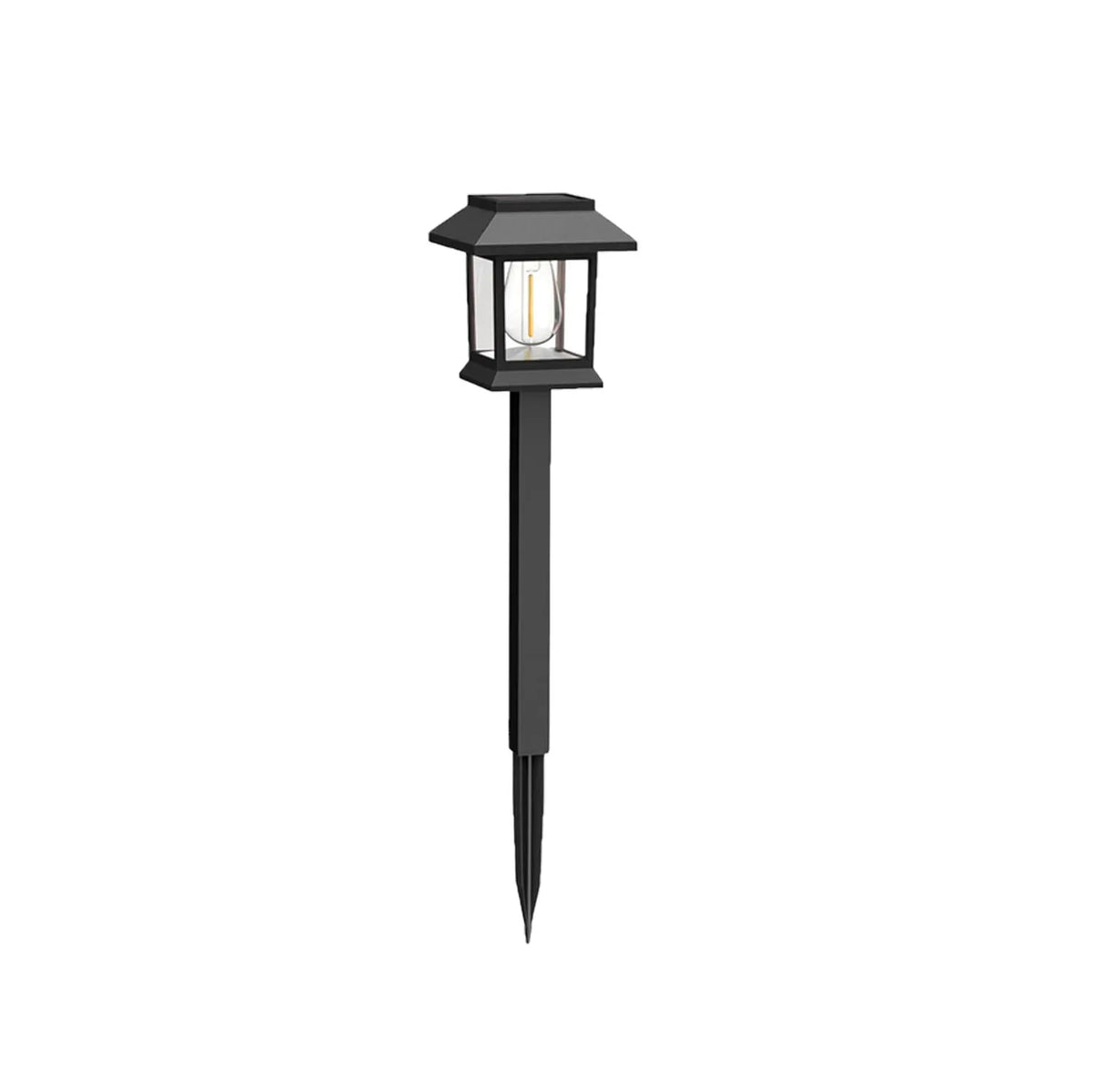 lampes solaires autonomes noires transparentes modernes jardin cheminées fixations piquets flux lumineux nocturne