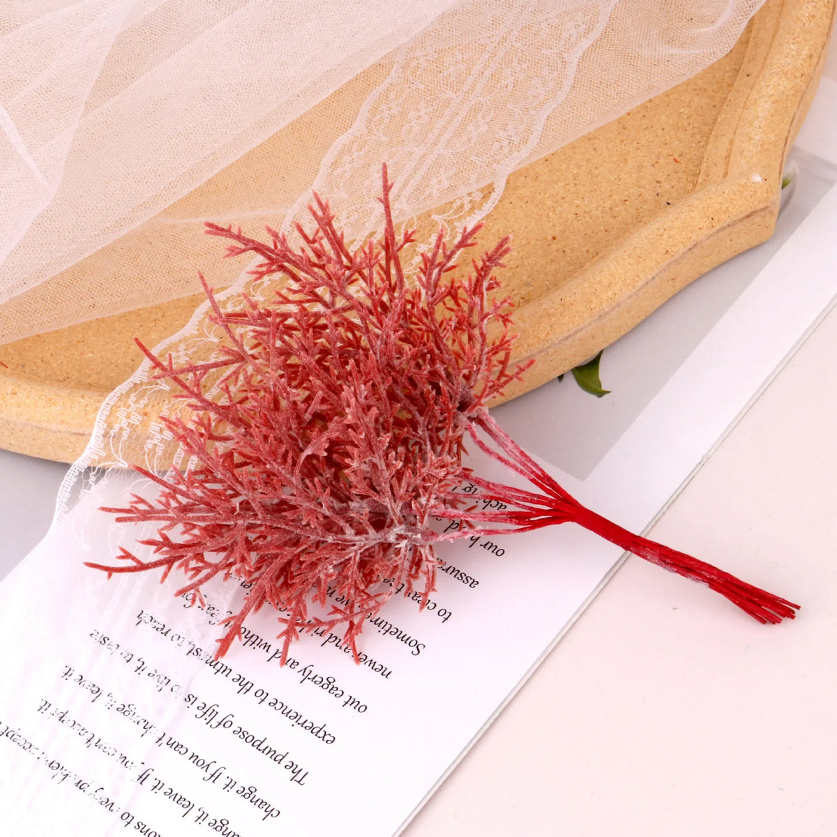 plantes artificielles feuilles fines rouge violet extérieur décoration intérieure naturelle feuilles 10 pièces