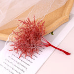 plantes artificielles feuilles fines rouge violet extérieur décoration intérieure naturelle feuilles 10 pièces